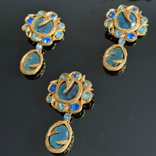 Charger l'image dans la galerie, Sublime set vintage couture boucles clips et broche / pendentif signé YSL