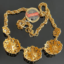 Charger l'image dans la galerie, Joli collier ancien métal doré et pierres de couleur Henry