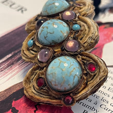Charger l'image dans la galerie, Henry, grand pendentif vintage en talosel et cabochons de verre