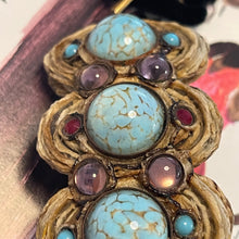 Charger l'image dans la galerie, Henry, grand pendentif vintage en talosel et cabochons de verre