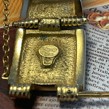 Load image into Gallery viewer, Jean-Louis Scherrer, sublime gold-tone metal bracelet with blue resin cabochons