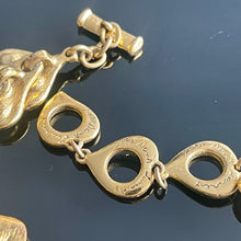 Charger l'image dans la galerie, YSL par Goossens, sublime parure en métal doré avec pierres de couleur