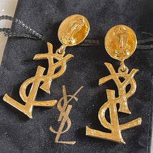 Charger l'image dans la galerie, YSL, iconiques longues boucles clips logo pendantes