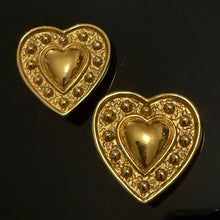 Load image into Gallery viewer, Belles boucles clips cœur vintage signées YSL
