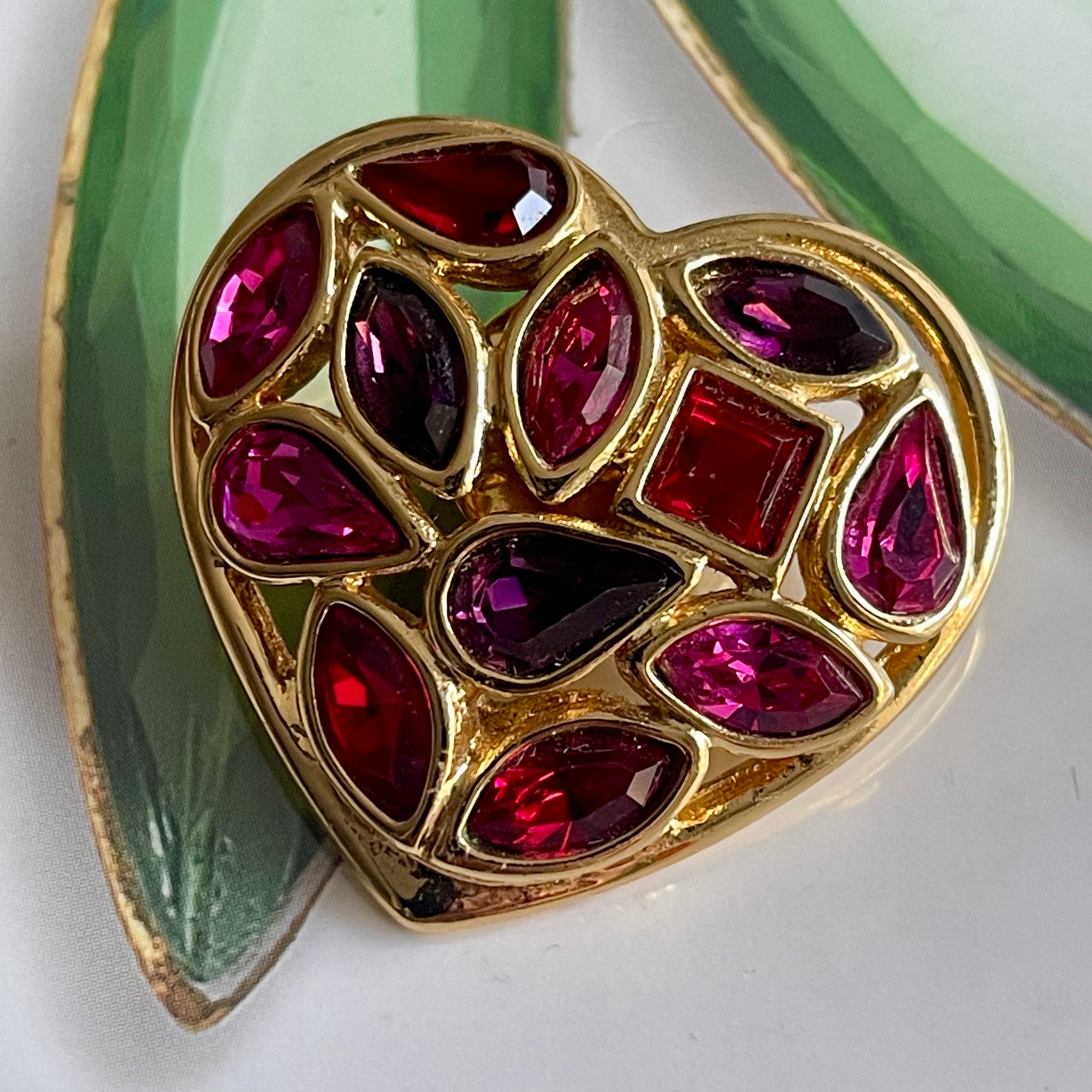 Broche En Argent Avec Pierre - Bijou Vintage Occasion - Sans Marque