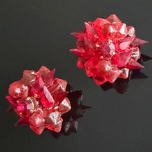 Load image into Gallery viewer, Beautiful and rare vintage red resin earrings signed Kalinger
