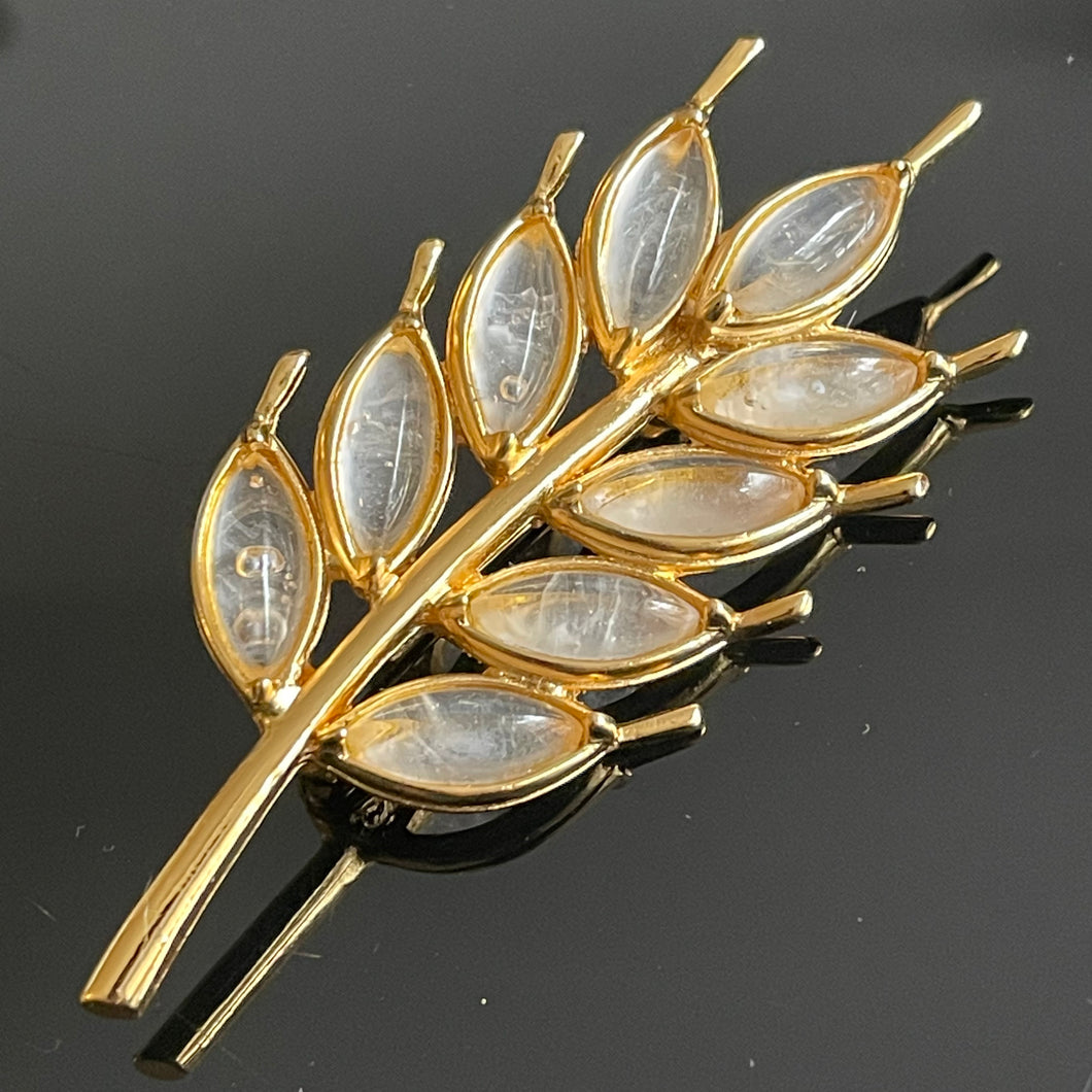 Belle et rare broche couture épi de blé signée YSL
