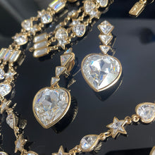 Charger l&#39;image dans la galerie, Rare set vintage couture YSL par Goossens, cœurs et étoiles en cristal de Swarovski
