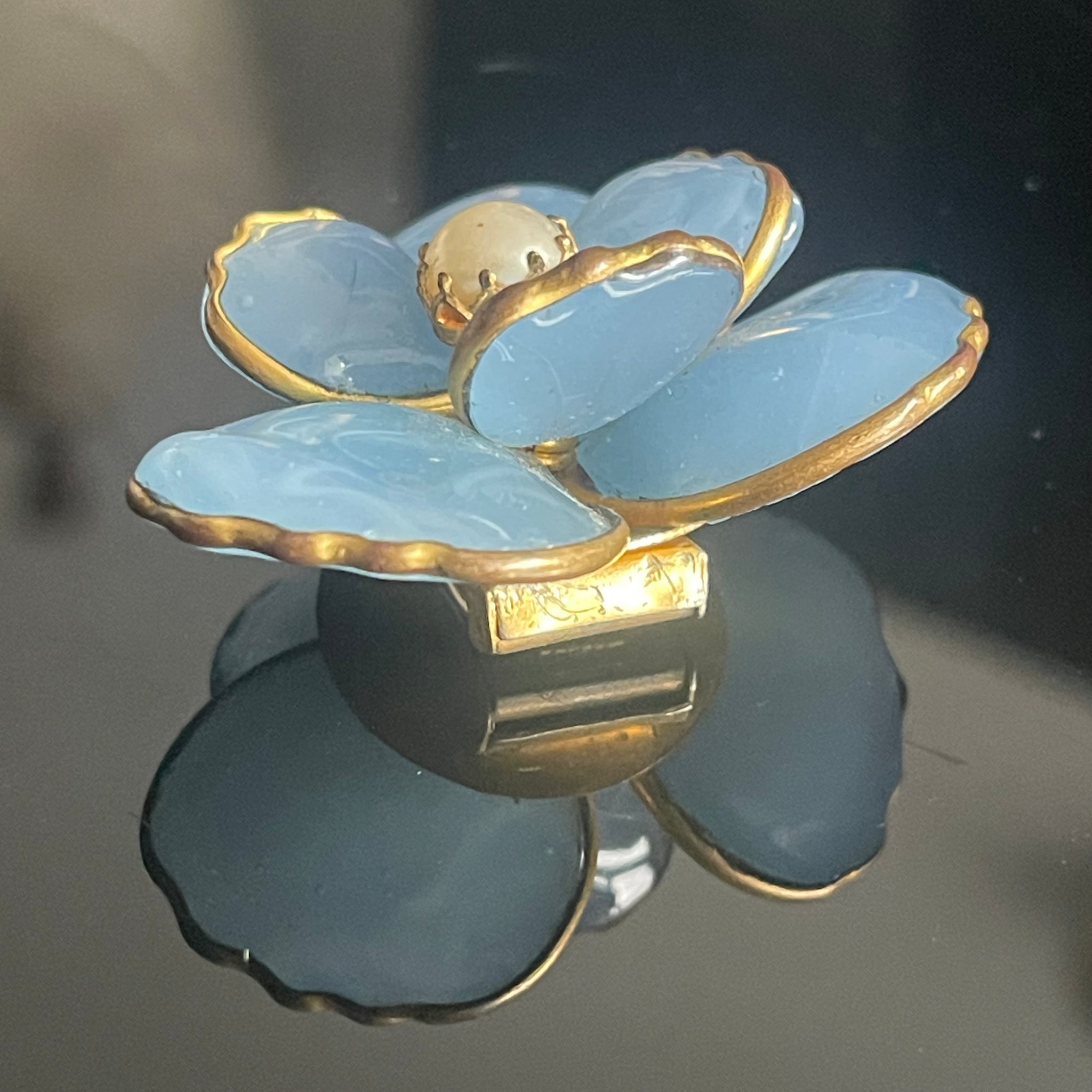 Broche Vintage Perles Et Pâte De Verre - Années 70, Style Bohème, Occasion