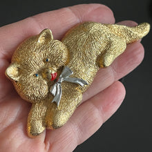 Charger l&#39;image dans la galerie, Belle et grande broche chat vintage signée Gontie
