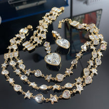 Charger l&#39;image dans la galerie, Rare set vintage couture YSL par Goossens, cœurs et étoiles en cristal de Swarovski
