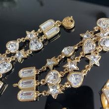 Charger l&#39;image dans la galerie, Rare set vintage couture YSL par Goossens, cœurs et étoiles en cristal de Swarovski
