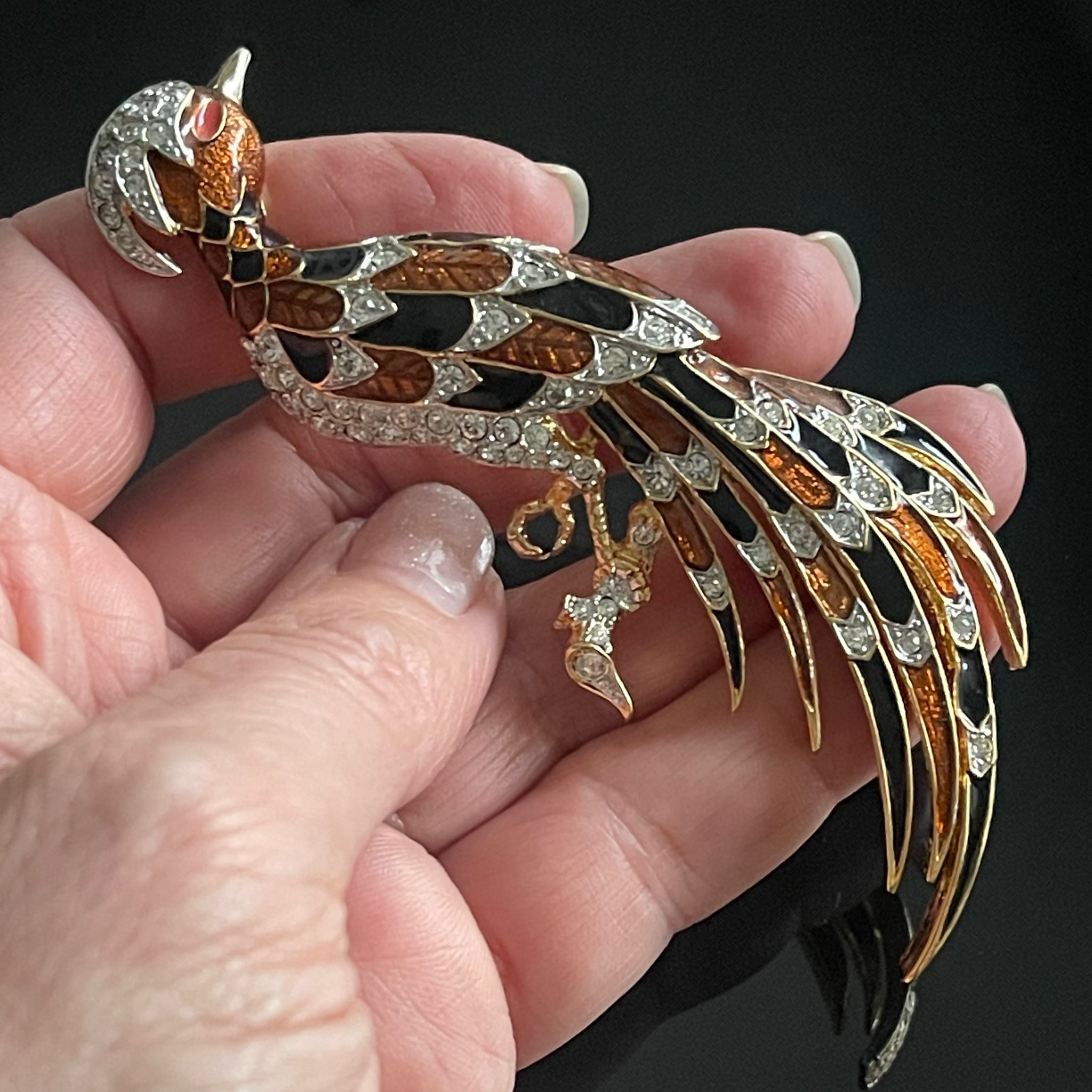 Grande Broche Pendentif Signée JL - Occasion En Bon état - Style Sculptural