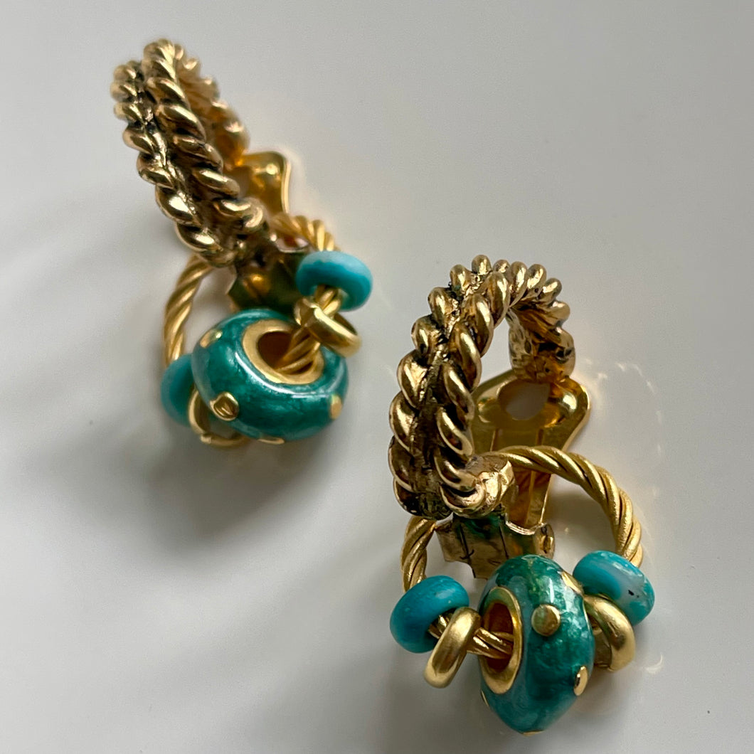 Boucles clips vintage attache créoles Sergio Giannetti