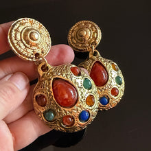 Charger l'image dans la galerie, Belles grandes boucles vintage couture signées Kalinger
