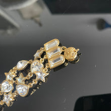 Charger l&#39;image dans la galerie, Rare set vintage couture YSL par Goossens, cœurs et étoiles en cristal de Swarovski
