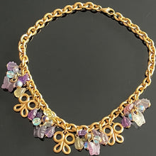 Charger l&#39;image dans la galerie, Beau et rare collier vintage Carven papillons et coccinelles
