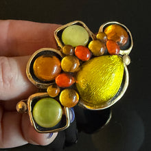 Charger l'image dans la galerie, Sublime broche avec Gros cabochons en verre de Murano par Kalinger
