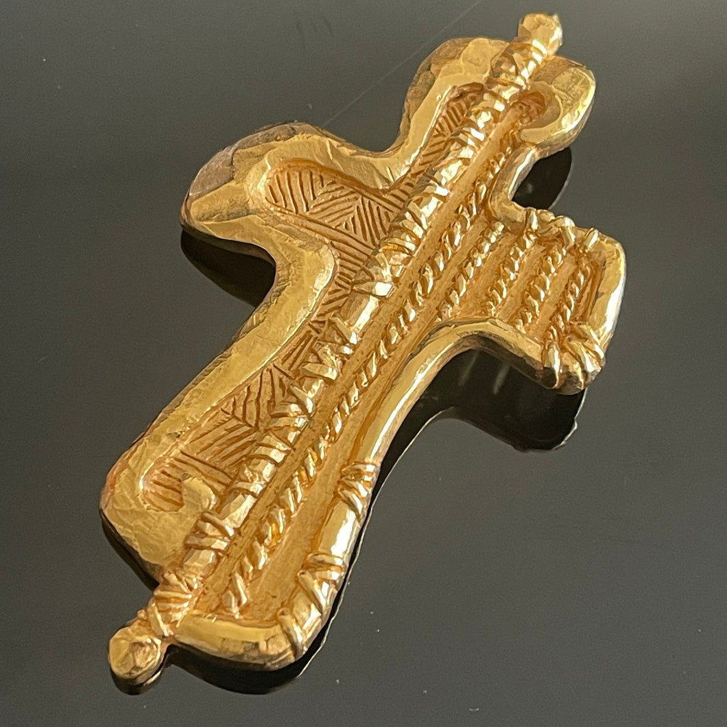 Christian Lacroix, sublime et grande croix broche / pendentif vintage