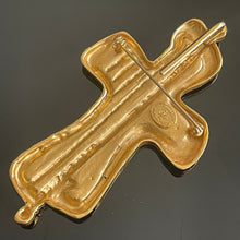 Charger l&#39;image dans la galerie, Christian Lacroix, sublime et grande croix broche / pendentif vintage
