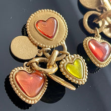 Charger l&#39;image dans la galerie, YSL, sublimes et rares boucles cœurs pendantes bicolores
