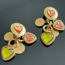 Charger l&#39;image dans la galerie, YSL, sublimes et rares boucles cœurs pendantes bicolores
