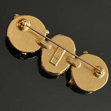 Charger l&#39;image dans la galerie, YSL, sublime broche vintage en métal doré et résine de couleur
