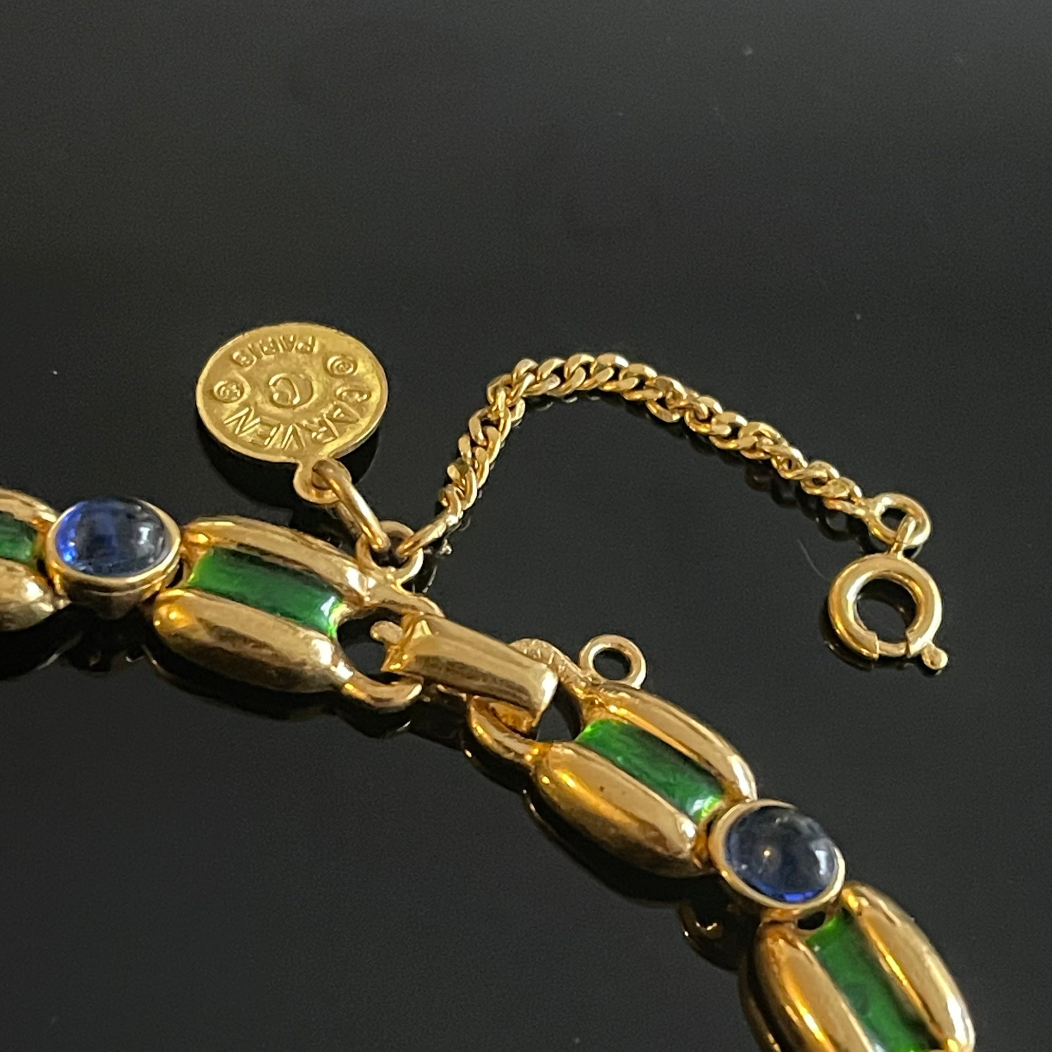 Signé TN900 collier vintage pâte de verre turquoise et métal argenté - France Signé TN900 collier vintage pâte de verre turquoise et métal argenté - France