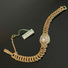Charger l&#39;image dans la galerie, Carven, joli bracelet vintage maillon gourmette en métal doré
