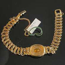 Charger l&#39;image dans la galerie, Carven, joli bracelet vintage maillon gourmette en métal doré
