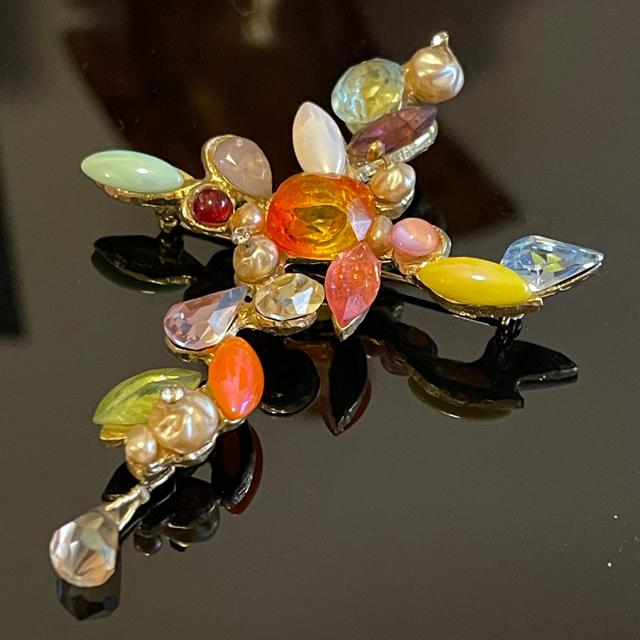 Broche Vintage Croix En Acier - Marque Alternances Paris - Occasion
